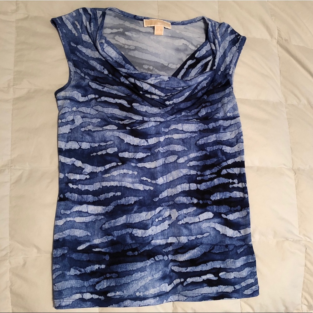 Michael Kors blue slouch neck tank